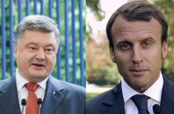 Петро Порошенко та Еммануель Макрон