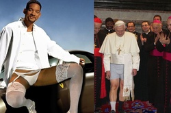 Уилл Смит в белых чулках и Папа Римский в трусах: фотохудожники оставили знаменитостей без штанов