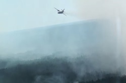 Масштабный пожар возле ЧАЭС не могут потушить