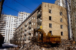  Знесення житлового будинку у Москві, архівне фото 
