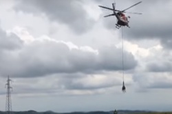 Для спасения коровы спасатели вызвали вертолет