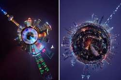 Необычный эксперимент: фотограф превратил панорамы городов в планеты