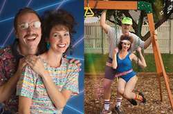 К 10-летию брака пара снялась в забавной фотосессии в стиле 1980-х