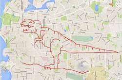 Креатив на велосипеде: канадский велогонщик рисует GPS-картины на картах