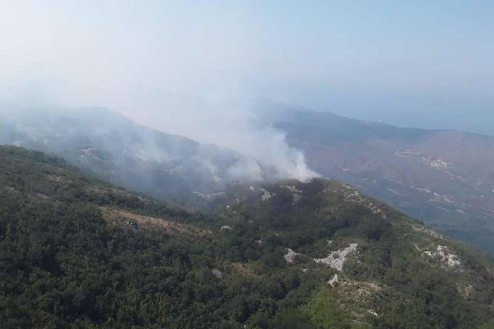 Українські рятувальники сьомий день гасять пожежу в лісах Чорногорії