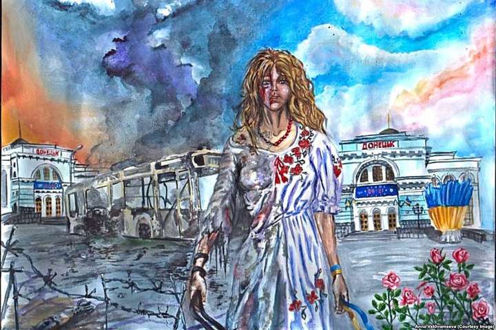 «Донецк - это Украина!»: художница рисует впечатляющие картины о войне