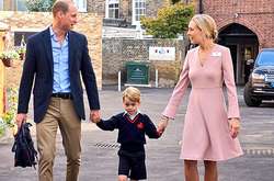 Без Кейт Миддлтон: принц Уильям проводил принца Джорджа в школу