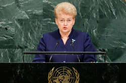  Президент Литви Даля Грібаускайте на Генасамблеї ООН 