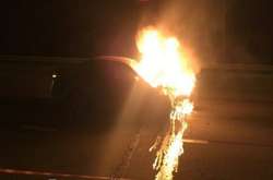 Автомобіль загорівся після ДТП на Столичному шосе 