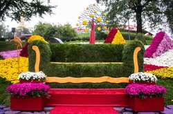 Певческое поле в Киеве украсили 25 тысяч хризантем: фото с открытия выставки