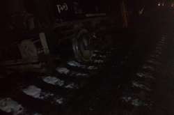 У Росії ремонтний потяг приїхав на станцію Дно і зійшов з рейок