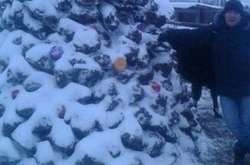 Новий рік з душком, але із зіркою: в Росії зліпили ялинку з гною