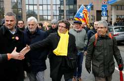 Екс-лідер Каталонії Карлес Пучдемон на мітингу у Брюсселі