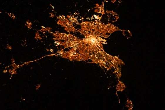Вид з космосу: астронавт показав нічний Київ