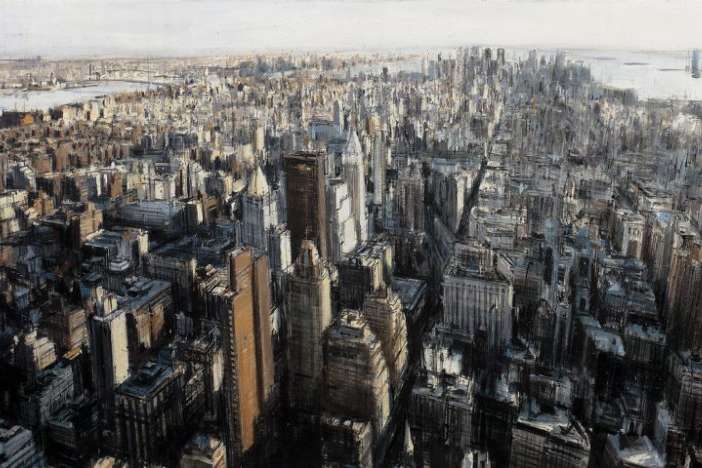 Художник малює Нью-Йорк з висоти пташиного польоту