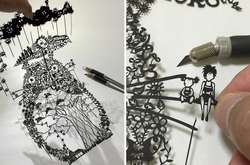 Фантастичні паперові картини, створені японським художником. Фотогалерея