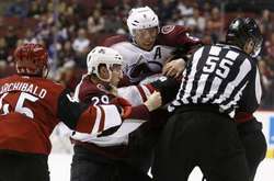 В матчі національної хокейної ліги сталася масова бійка (відео)