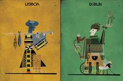 Необычные логотипы городов: Итальянский иллюстратор мастерски соединил главные символы в одну картинку
