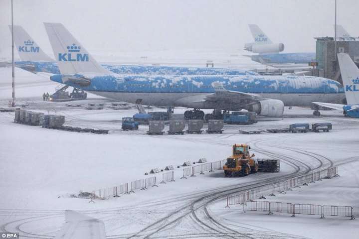 Снігопади у світі: в Амстердамі через негоду скасували більше двохсот авіарейсів