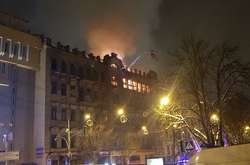 У центрі Києва горів будинок (відео)