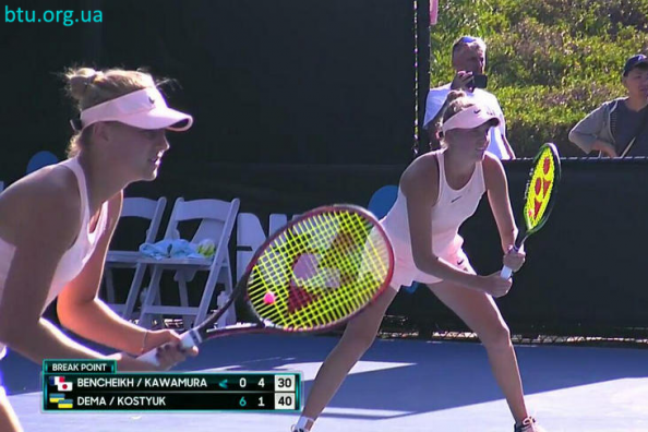Українки Костюк та Дема вибули у першому колі парного розряду юніорського Australian Open