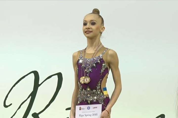 Українські гімнастки здобули три золотих та одну бронзову медаль на міжнародному турнірі в Ризі