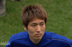 Обличчя Генкі Харагучі вболівальники спостерігали під час виконання гімну України