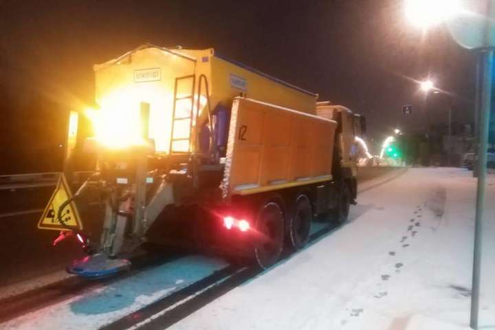 Сніг у кінці березня знову змусив київських комунальників чистити дороги (фото)
