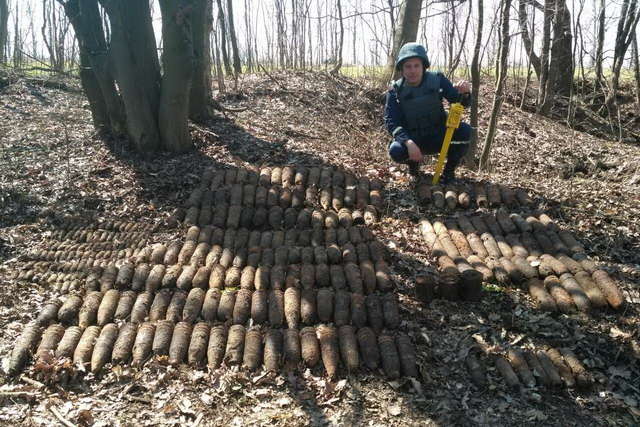 На Вінниччині у лісі знайшли близько трьохсот снарядів