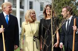 Дональд Трамп, Брижит Макрон, Мелания Трамп,  Эммануэль Макрон 