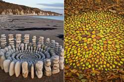 Британский художник создаёт вдохновляющие инсталляции из камней, веток и опавших листьев