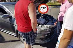 У Борисполі біля автозаправки вибухнув автомобіль (фото)