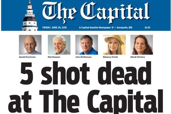 Capital Gazette після стрілянини вийшла з історіями про вбитих співробітників