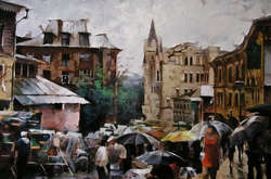 художник Віталій Петровський. Київ. Андріївський узвіз.