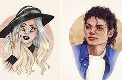 Фредди Меркьюри, Мэрилин Монро, Леди Гага и другие знаменитости на портретах-скетчах талантливой художницы