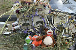 Рештки літака, збитого над Донбасом