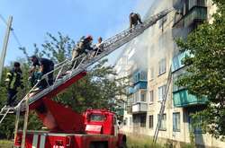 Рятувальники на місці пожежі