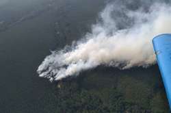 Авіація гасить пожежу на болотах