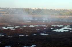 Біля Сєвєродонецька досі тліють шість гектарів трави та очерету