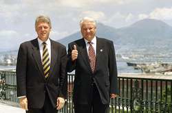 Білл Клінтон та Борис Єльцин 