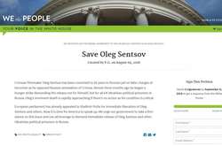 Сайт петицій Білого дому заблокували, після того як петиція про Сенцова назбирала понад 100 тис. голосів