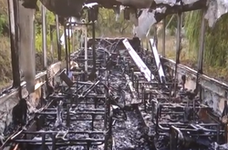 У Вінниці на штрафмайданчику вщент вигорів автобус