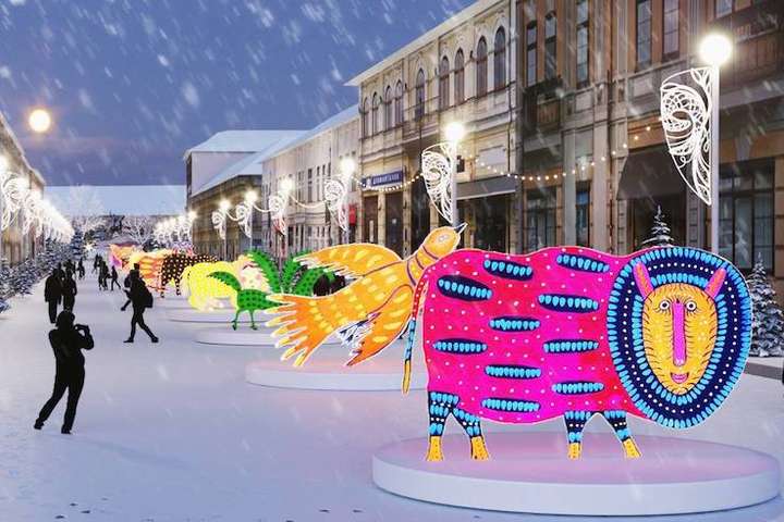 Як виглядатимуть на Новий рік і Різдво Контрактова і Софійська площі (фото)