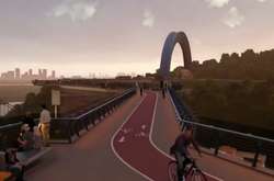 Пішохідно-велосипедний міст, що з’єднає парк «Володимирська гірка» з Аркою Дружби народів, буде довжиною 210 м