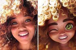 22 фотографии простых людей, которые стали крутыми мультяшками с лёгкой руки художницы с Мадагаскара