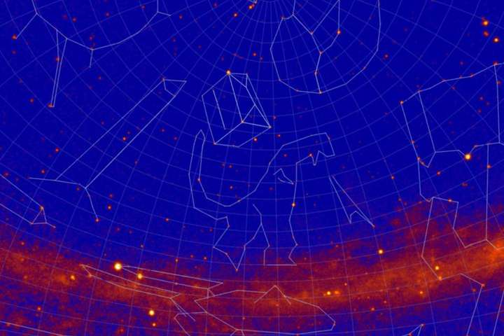 NASA створило нову карту зоряного неба з сузір'ями Колізей та Годзілла