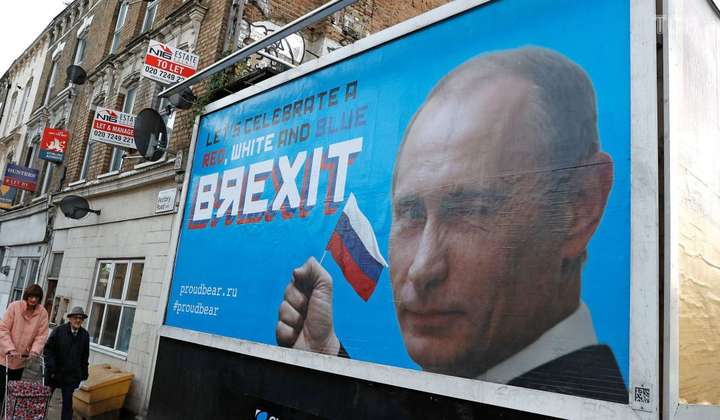 <span>У Лондоні з'явилися білборди з Путіним на тему Brexit</span> - У Лондоні з'явилися сатиричні білборди з Путіним