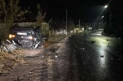  В результаті аварія автівка перекинулася 