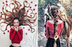 Длинноволосая красавица покорила сеть роскошной шевелюрой, которую украшает цветами