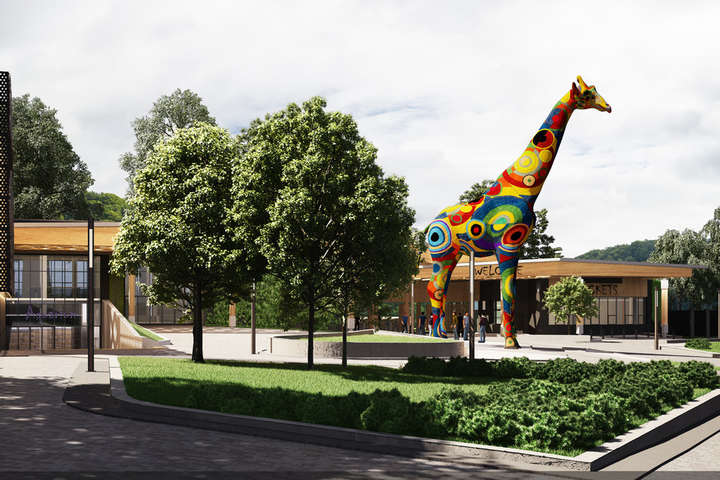 Стало відомо, коли відкриють скульптуру гігантського жирафа у зоопарку